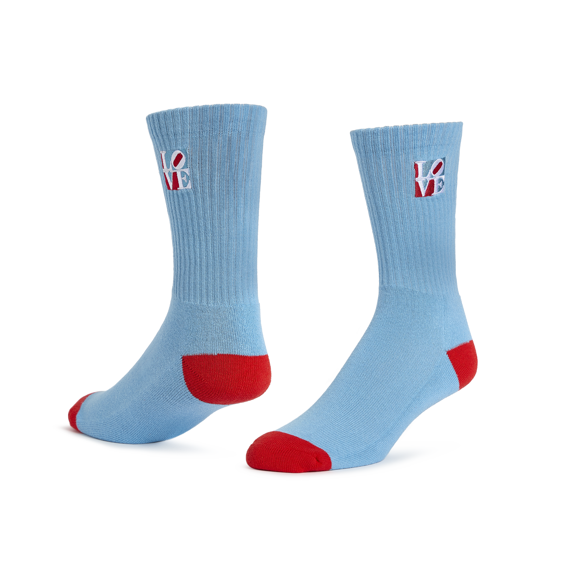 Robert Indiana "LOVE" Crew Socks, Blue
