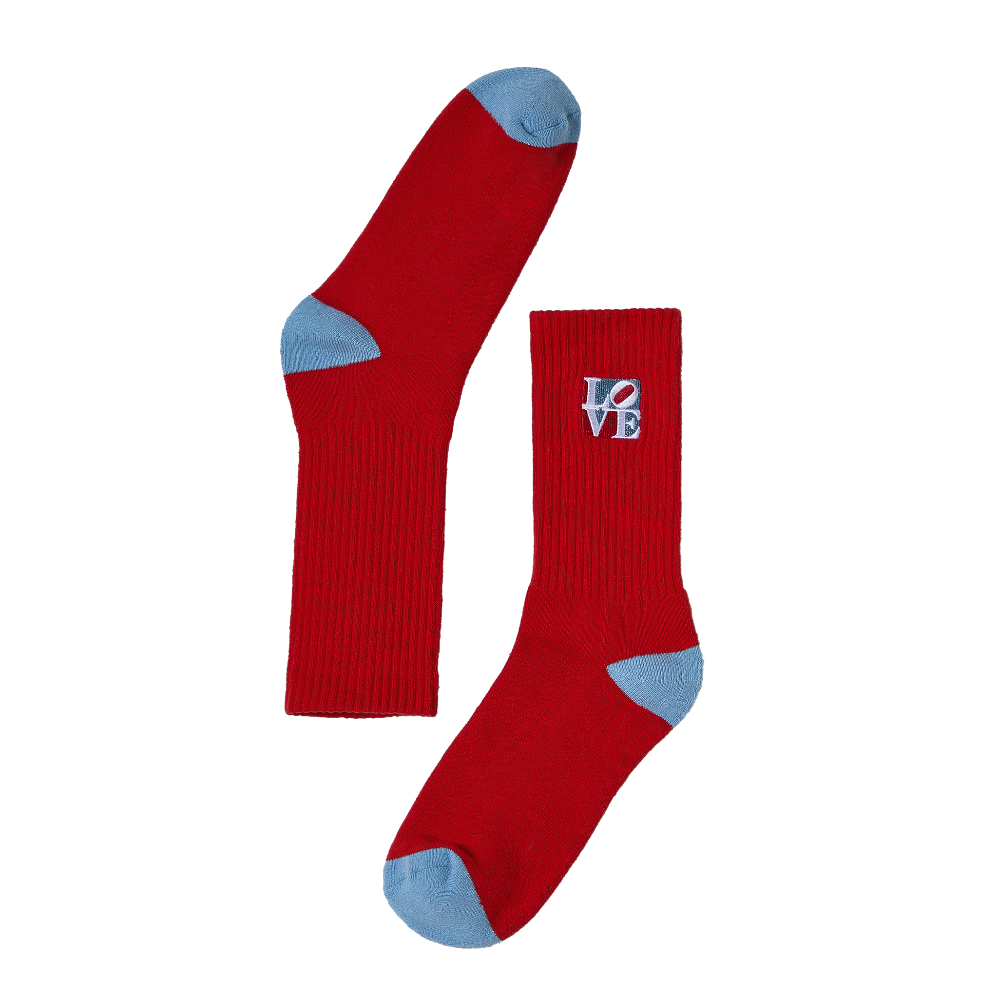Robert Indiana "LOVE" Crew Socks, Red