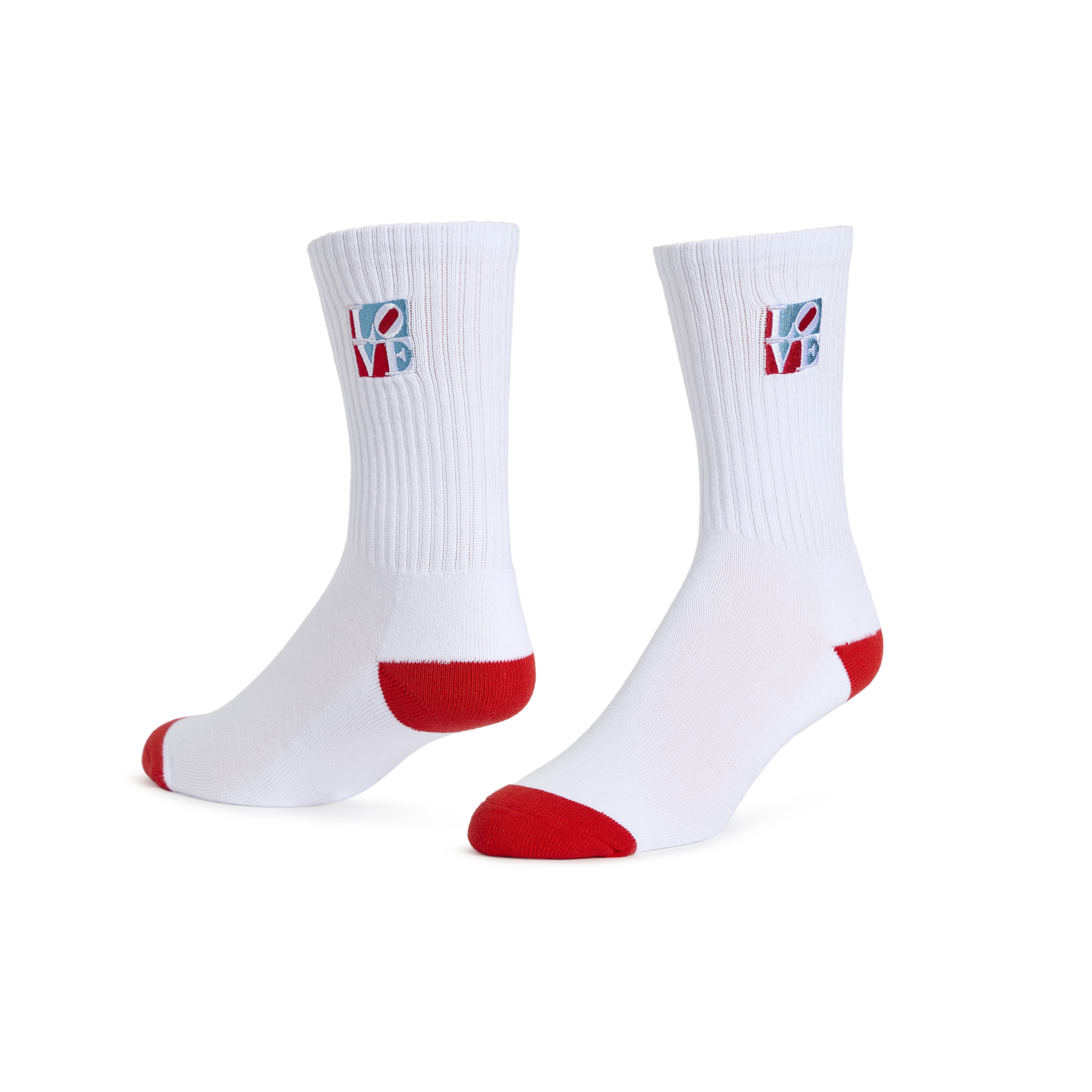 Robert Indiana "LOVE" Crew Socks, White