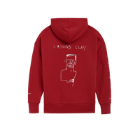 Jean Michel Basquiat Cassius Clay Unisex Hoodie in Pompeian Red ROME PAYS OFF