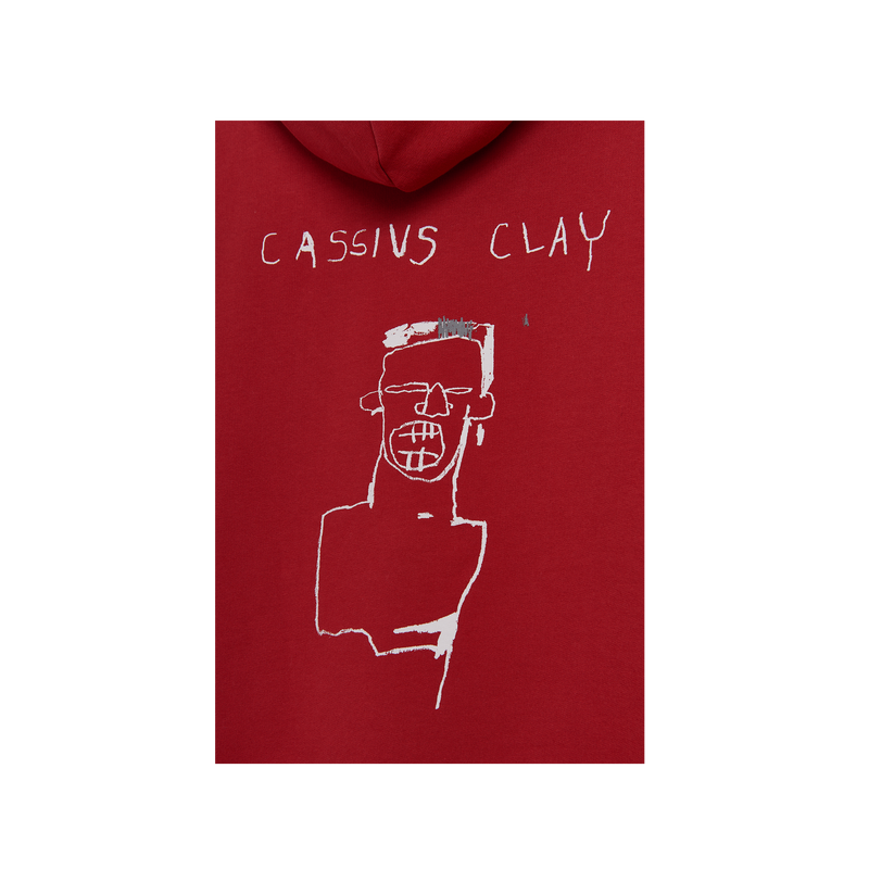 Jean-Michel Basquiat "Cassius Clay" Unisex Hoodie, in Pompeian Red