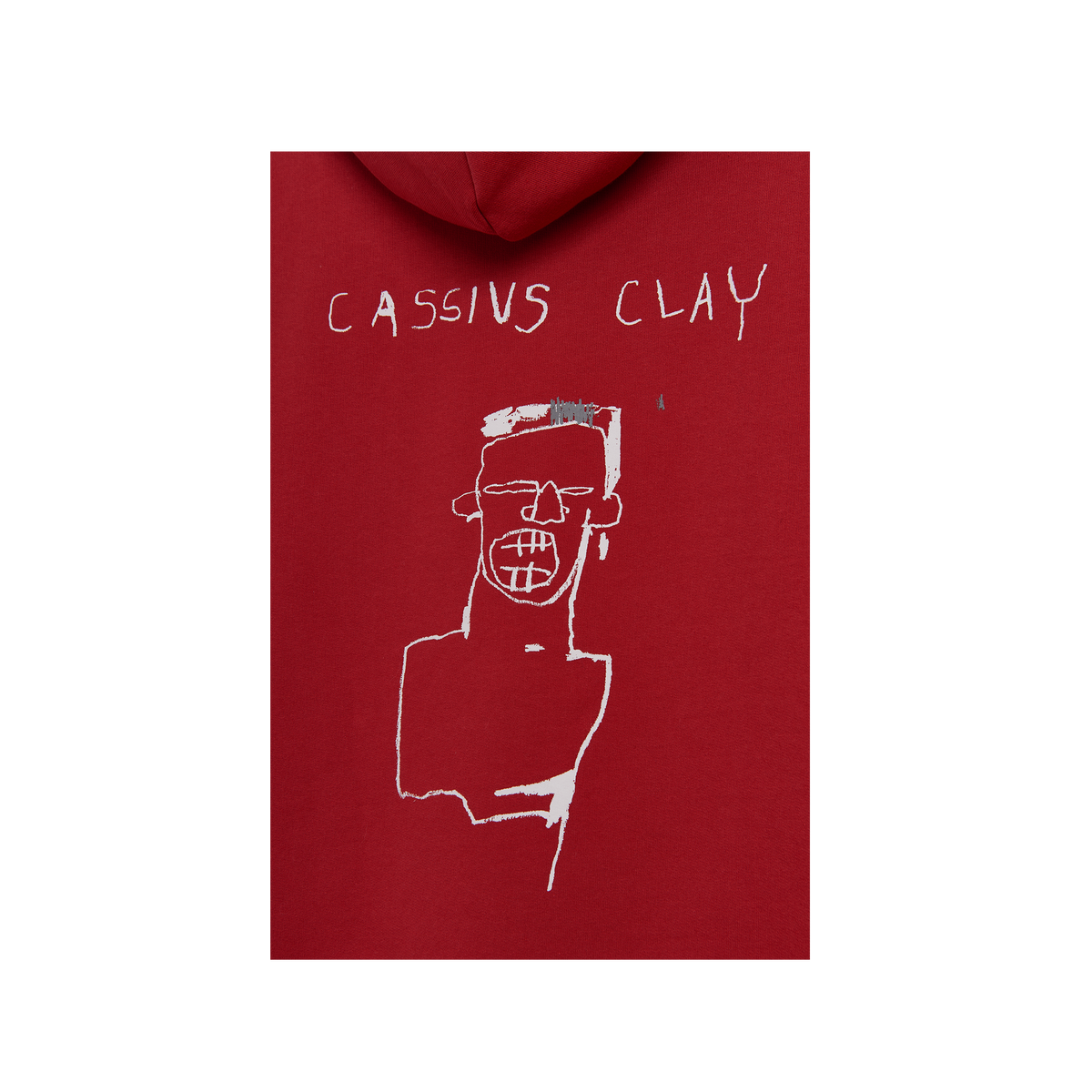 Jean-Michel Basquiat "Cassius Clay" Unisex Hoodie, in Pompeian Red