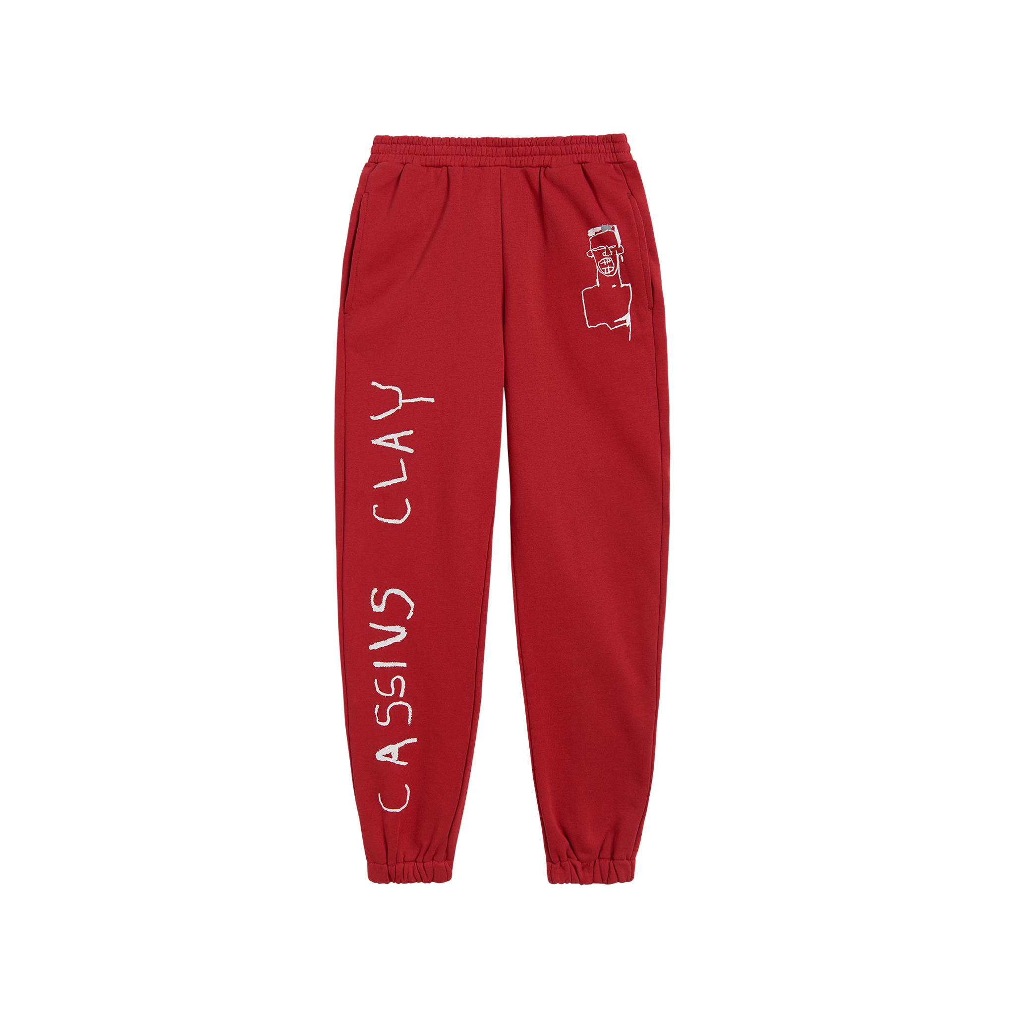 Jean-Michel Basquiat “Cassius Clay” Sweatpants in Pompeian Red