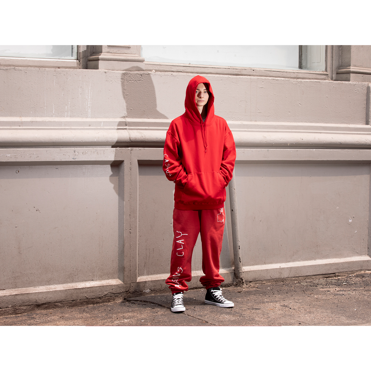 Jean-Michel Basquiat "Cassius Clay" Sweatpants in Pompeian Red