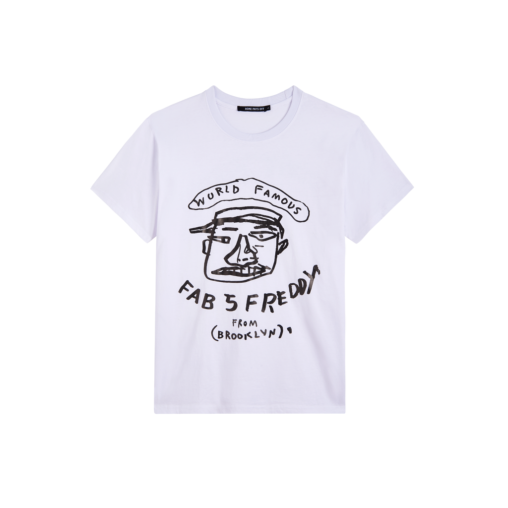 Basquiat “Fab Five Freddy” T-shirt, White – ROME PAYS OFF