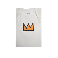 Basquiat Crown Onesie, Ivory