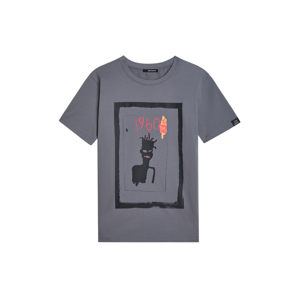 【 PROJECT】25SS★ Basquiat bear T-shirt New JEAN-MICHEL BASQUIAT Godzilla Crown Mens Medium Heather