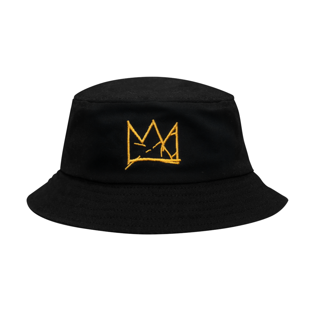 Basquiat “Crown” Embroidered Bucket Hat, Black – ROME PAYS OFF