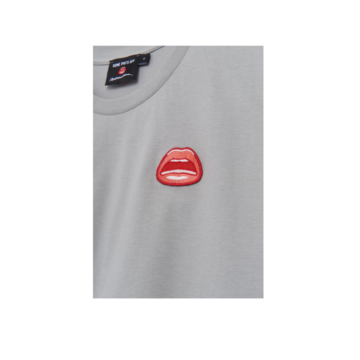 Tom Wesselmann "Mouth" Icon Patch T-Shirt (Unisex) - Gray