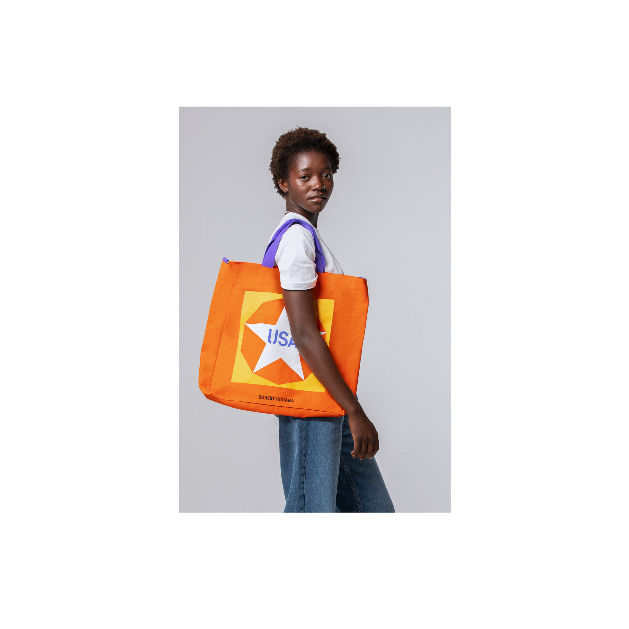 Robert Indiana “New Glory Penny” Crossbody Tote Bag