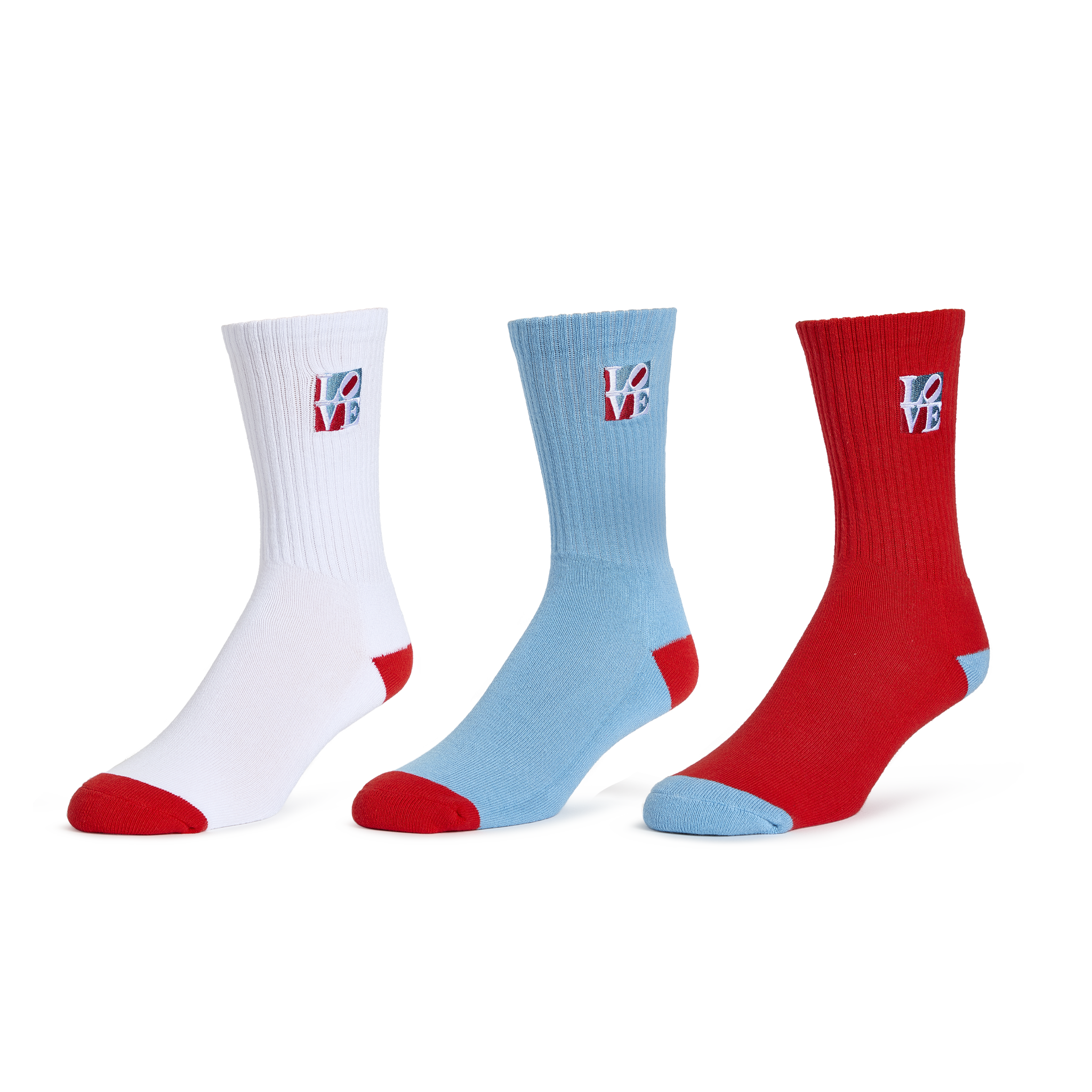 Robert Indiana "LOVE" Crew Socks, Blue