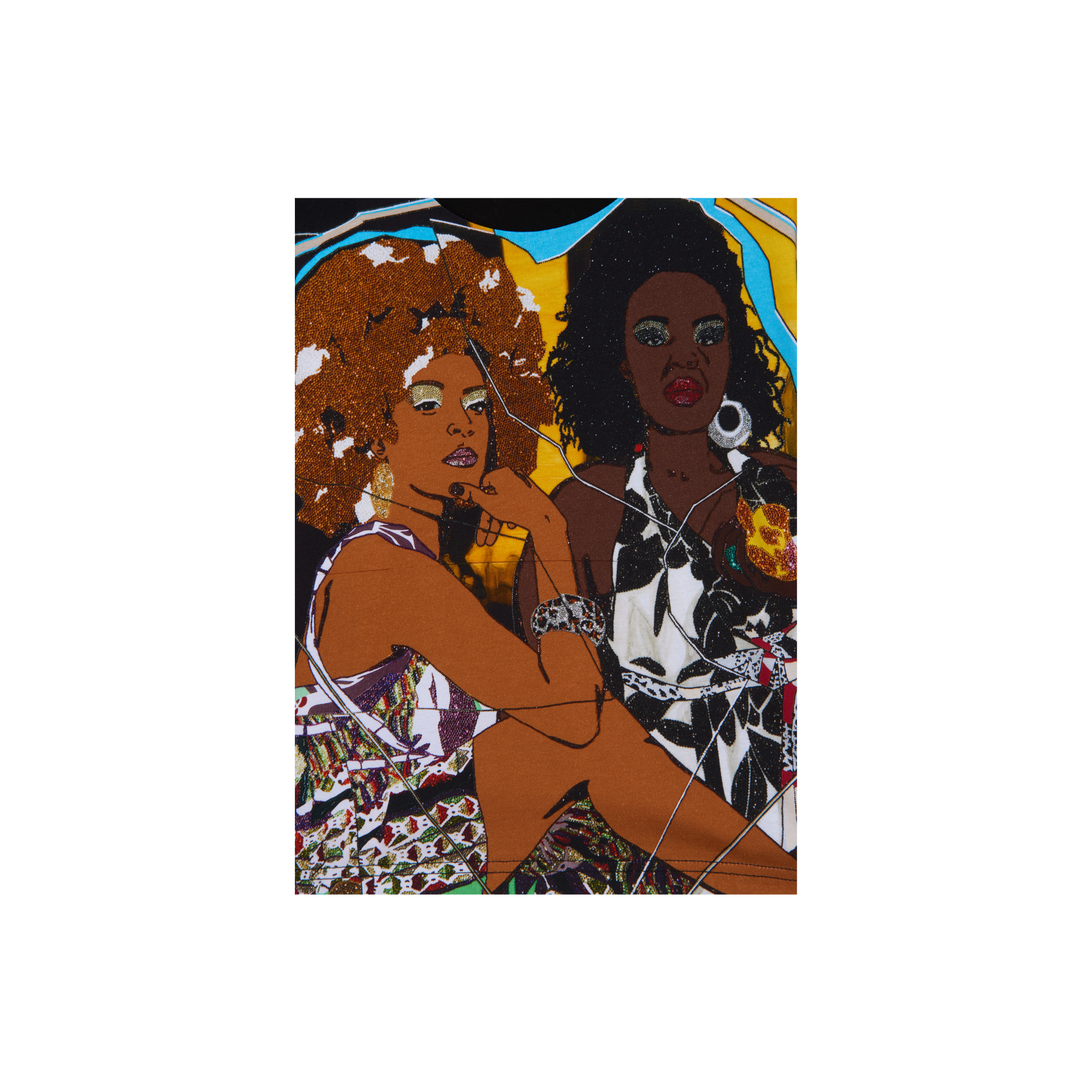 Mickalene Thomas “Trois Femme Noir” All-Over Print Cropped T-shirt