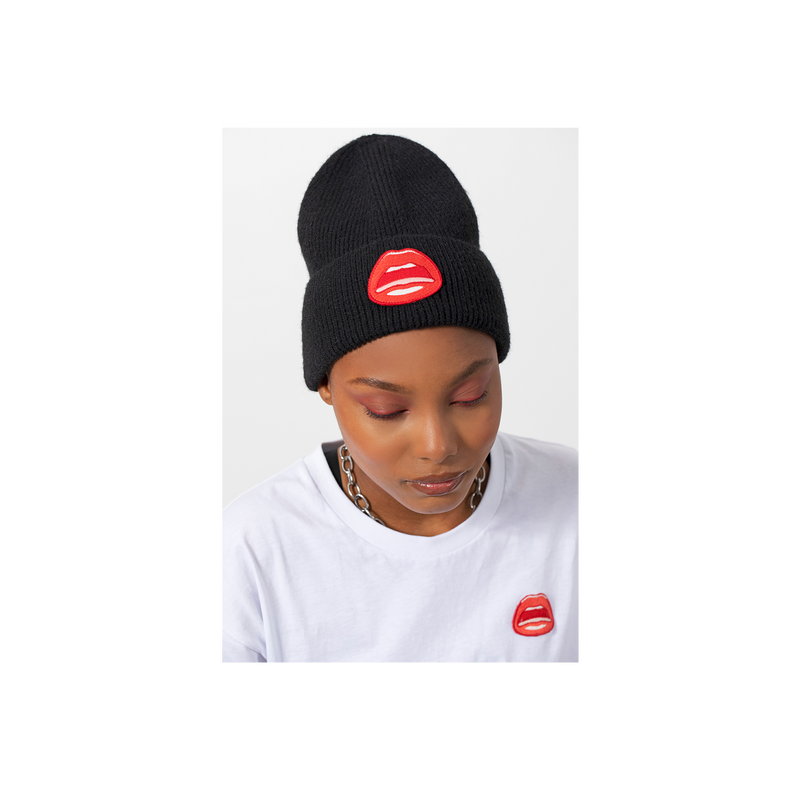 Tom Wesselmann"Mouth" Icon Patch Knit Beanie