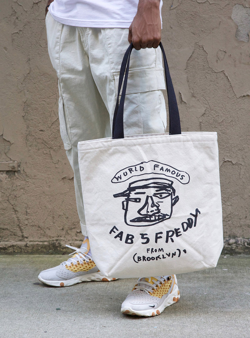 Basquiat "Fab 5 Freddy" Large Canvas Tote Bag