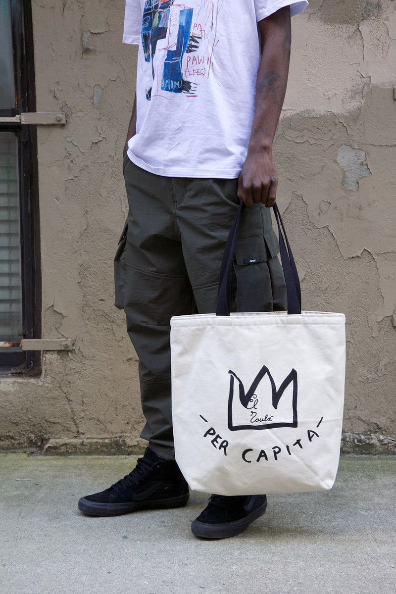 Basquiat "Per Capita" Large Canvas Tote Bag